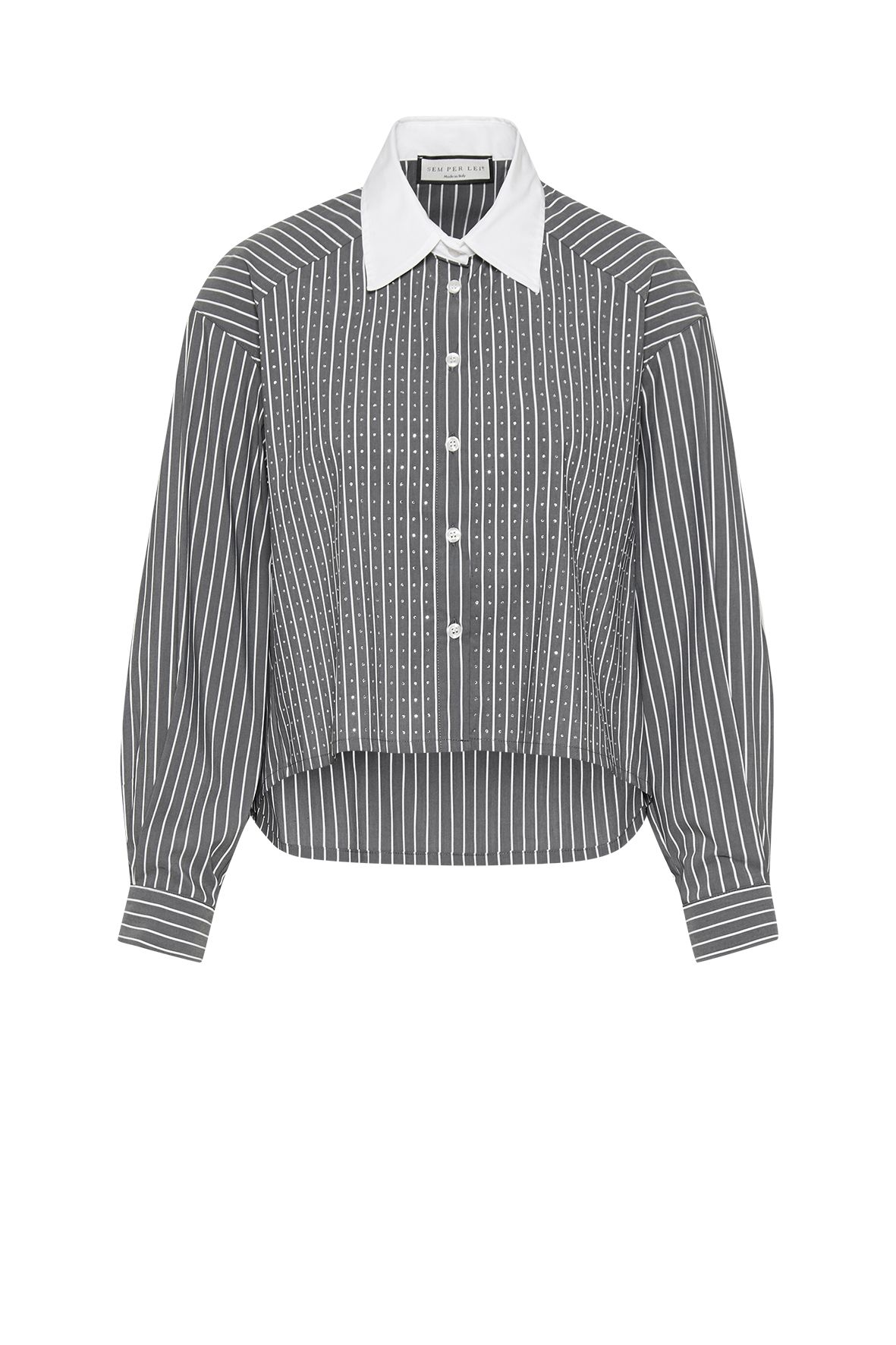 BLUSE STREIFEN STRASS