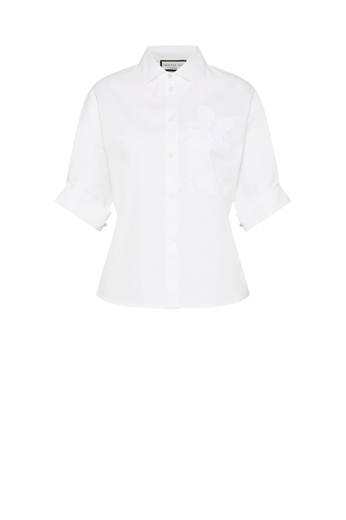 BLUSE STICKEREI WEIß