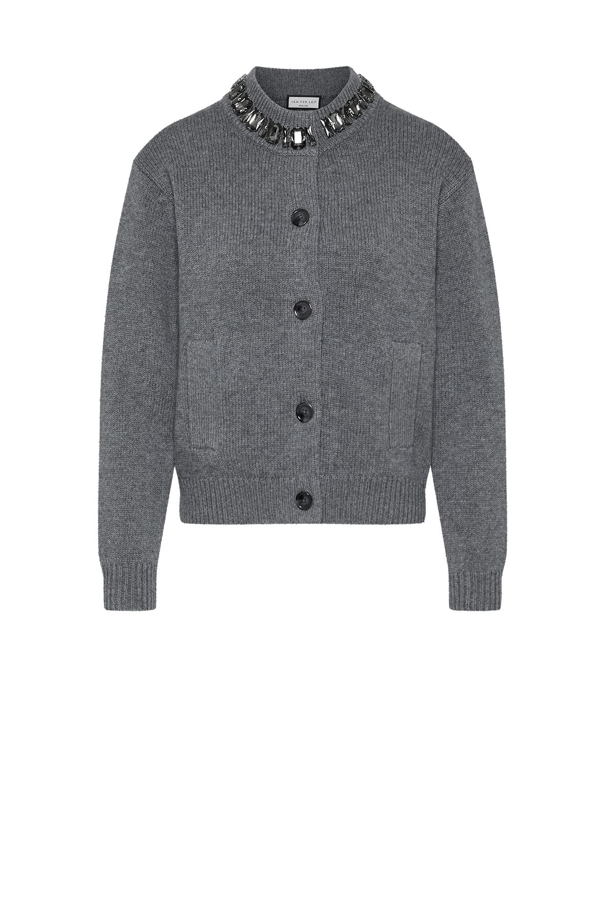 CARDIGAN STRASS APPLIK.